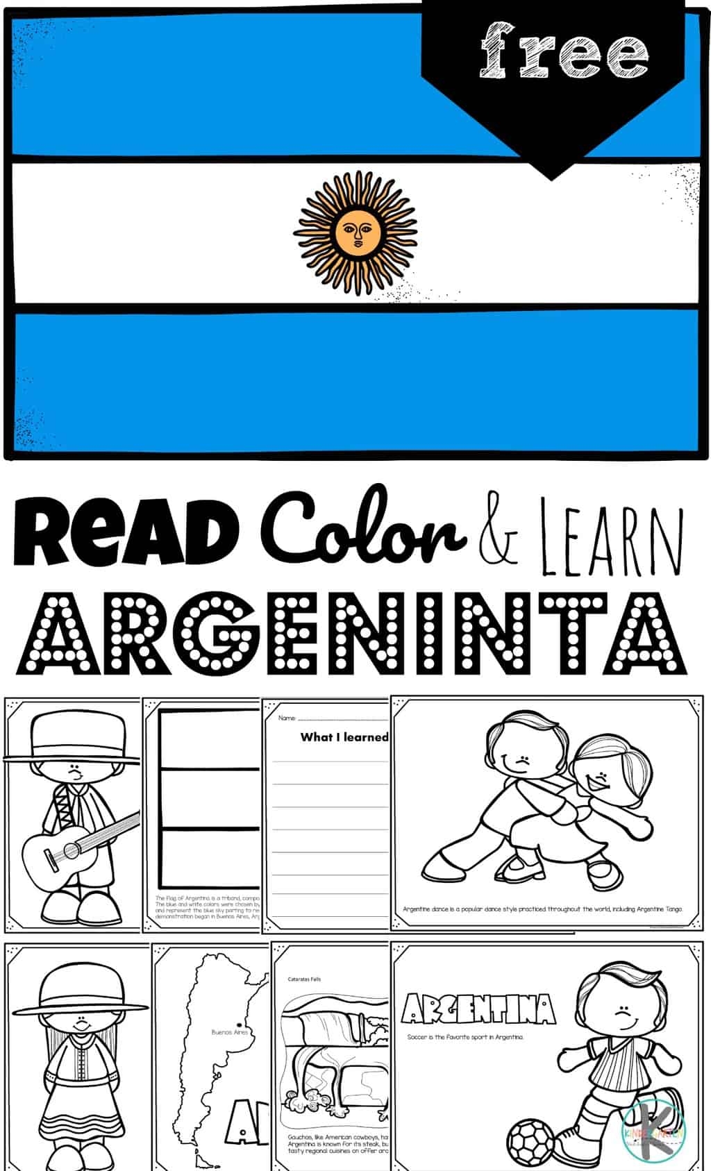 FREE Argentina Coloring Page For Kids To Read Color And Learn