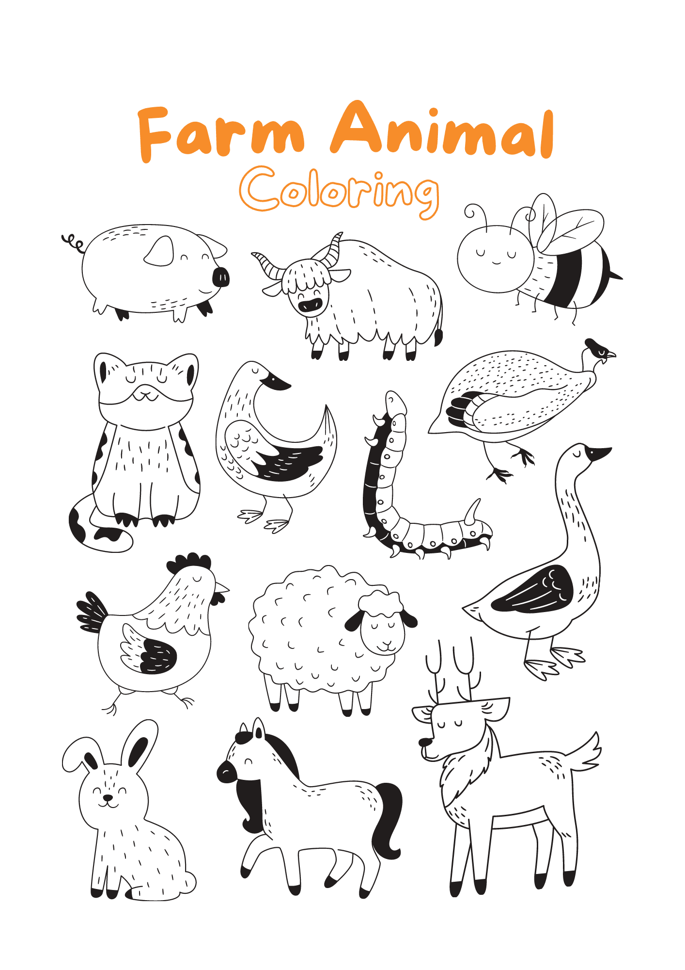 coloring pages farm animals