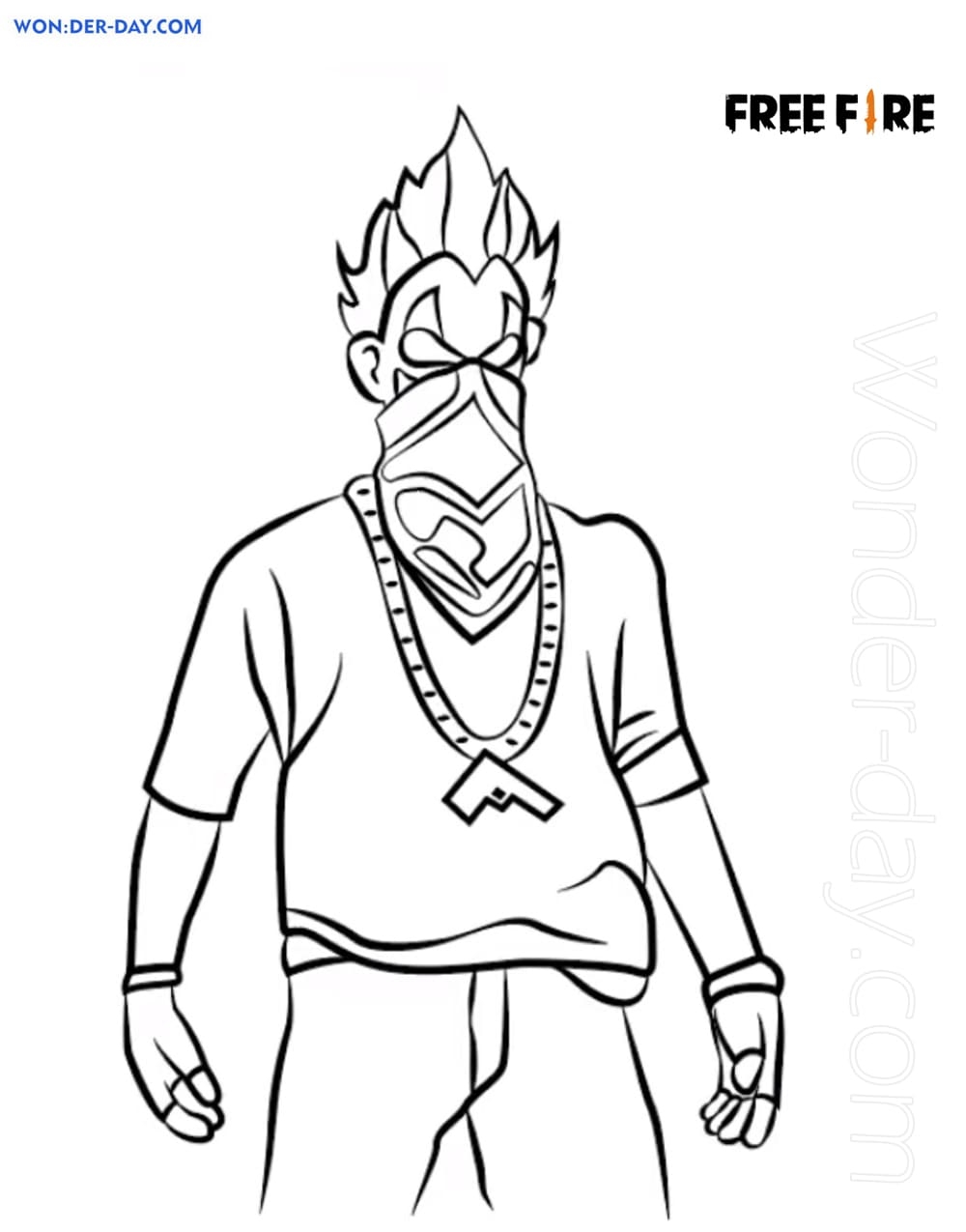 Free Fire Coloring Pages Print For Free In A4 Format