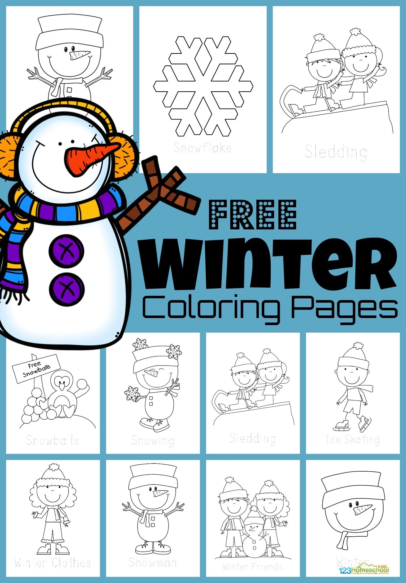 winter pictures to color free