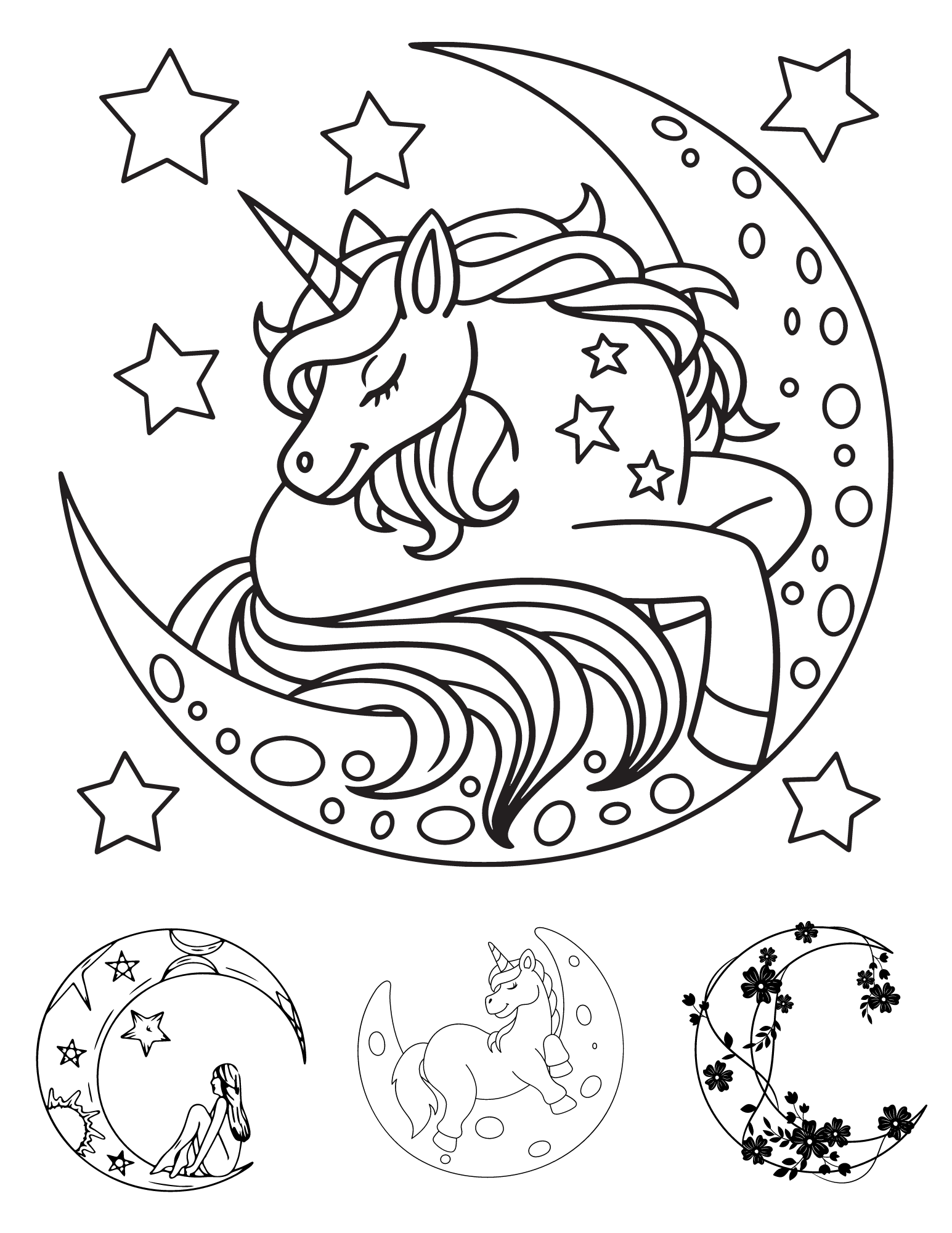 coloring pictures moon