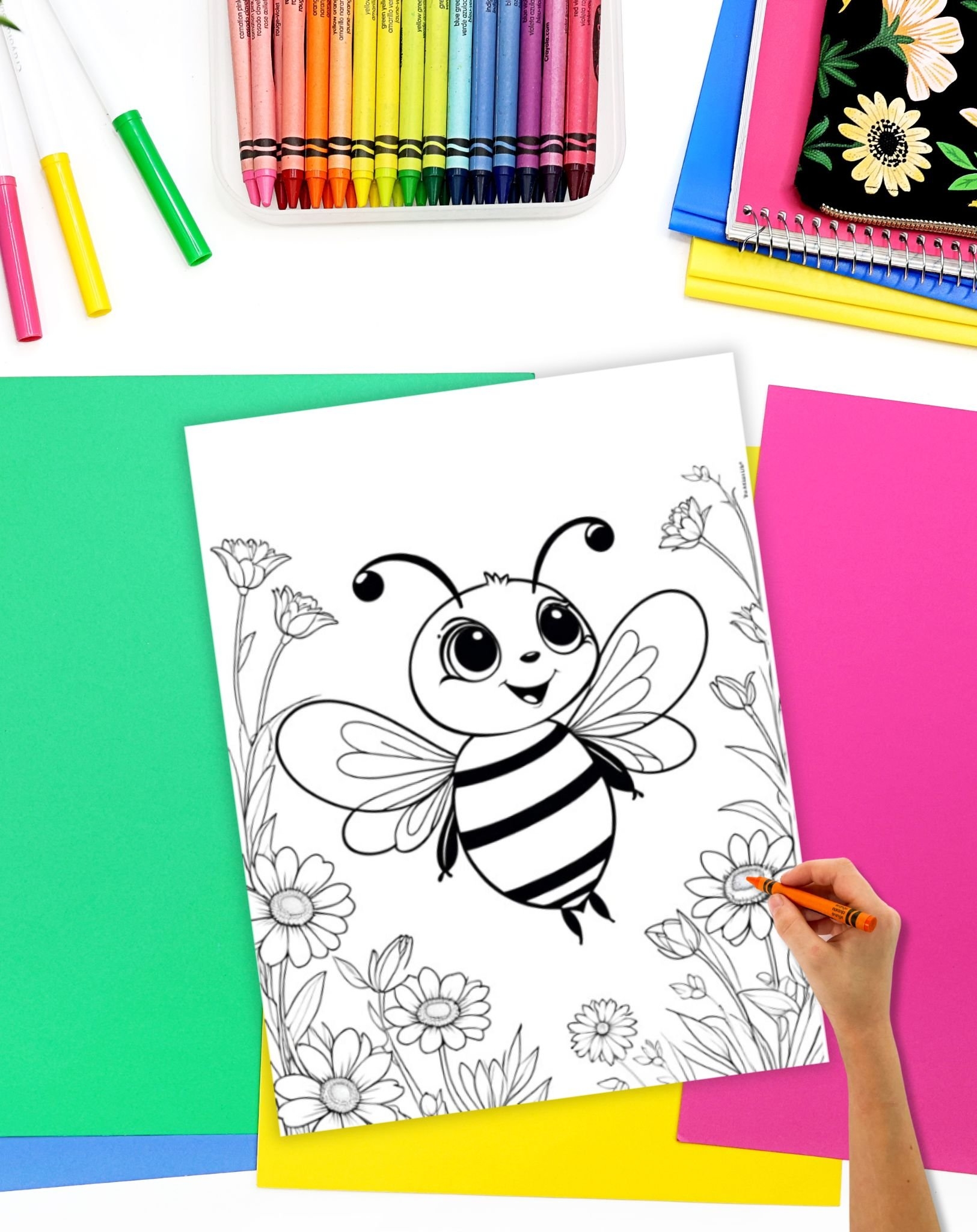 bee coloring page printable