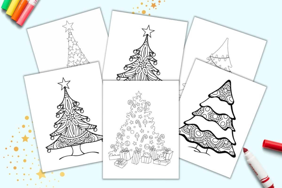printable coloring pages of christmas trees