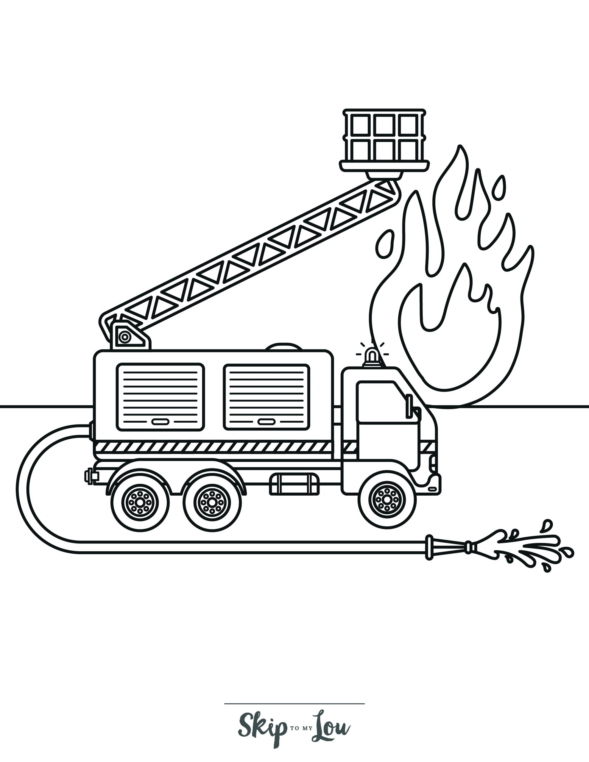 fire truck coloring sheets printable
