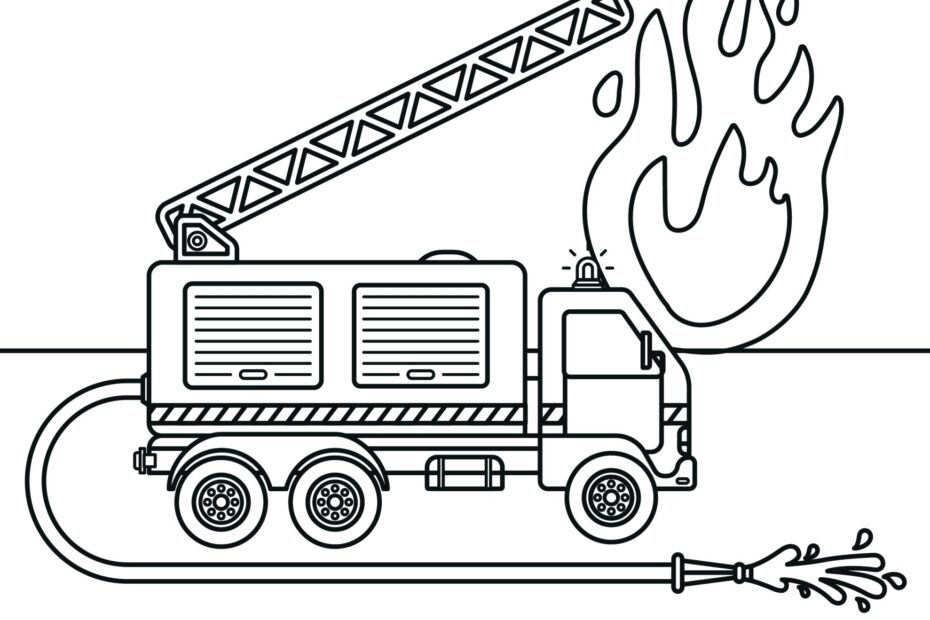 Free Printable Fire Truck Coloring Pages With Book Download Skip To My Lou