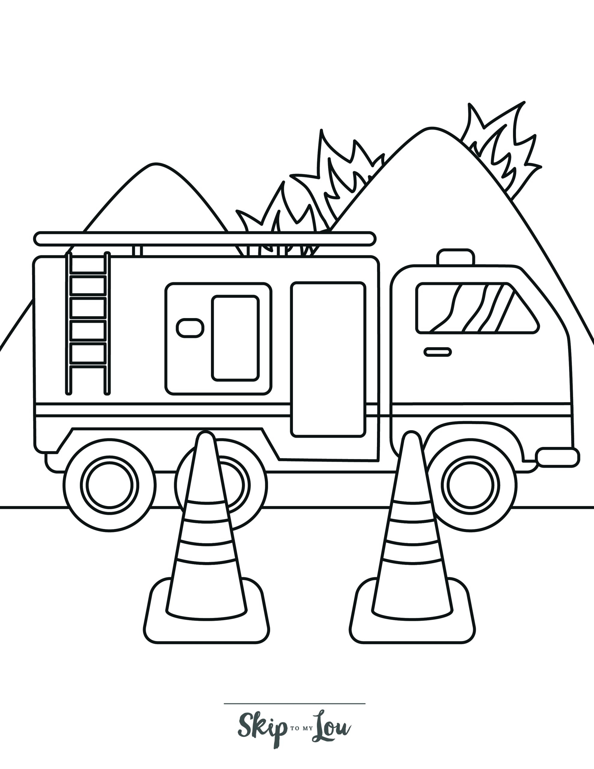 Free Printable Fire Truck Coloring Pages With Book Download Skip 