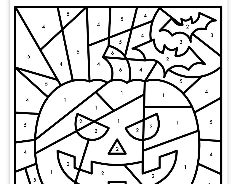 Free Printable Halloween Color By Number Worksheet Worksheets Library