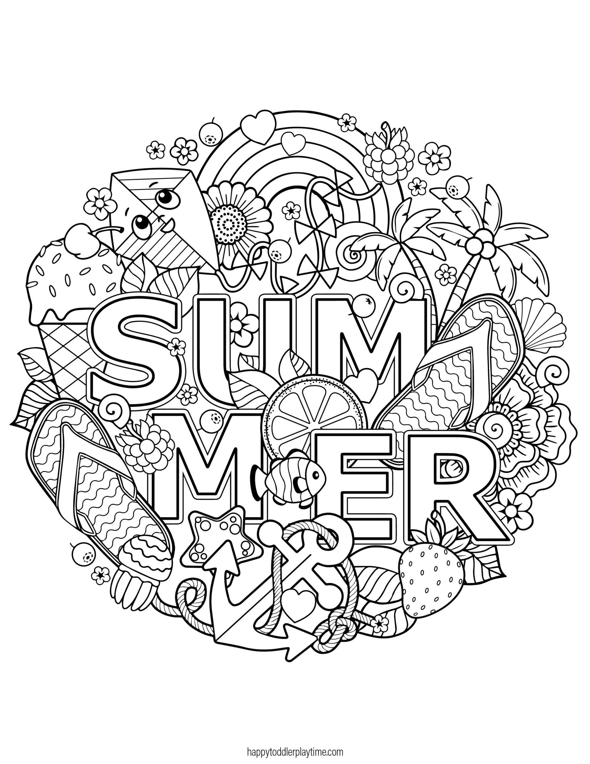 summer printable coloring