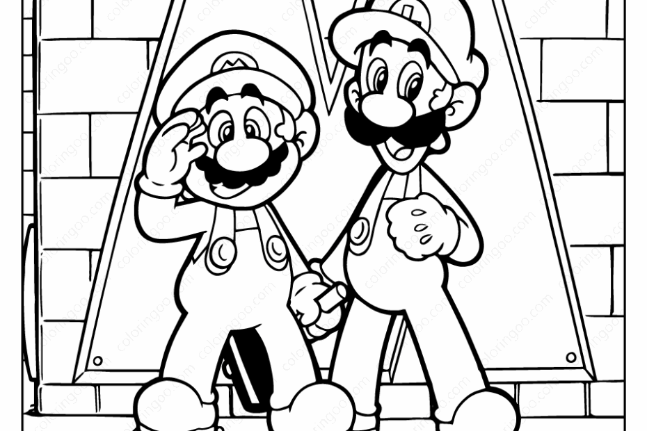 Free Printable Super Mario Bros Coloring Page