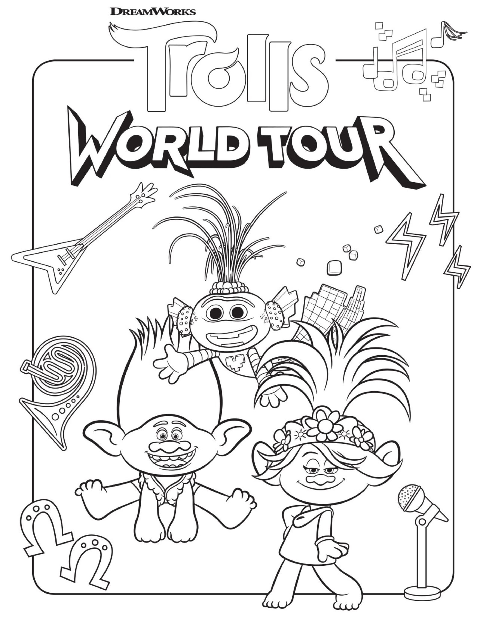 Free Printable TROLLS Coloring Pages Activity Sheets Zoom Backgrounds U0026 More Crazy Adventures In Parenting