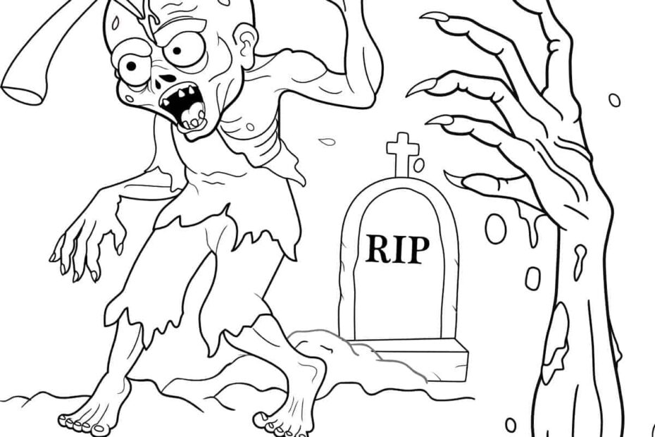 Free Zombie Coloring Pages Artsy Pretty Colors