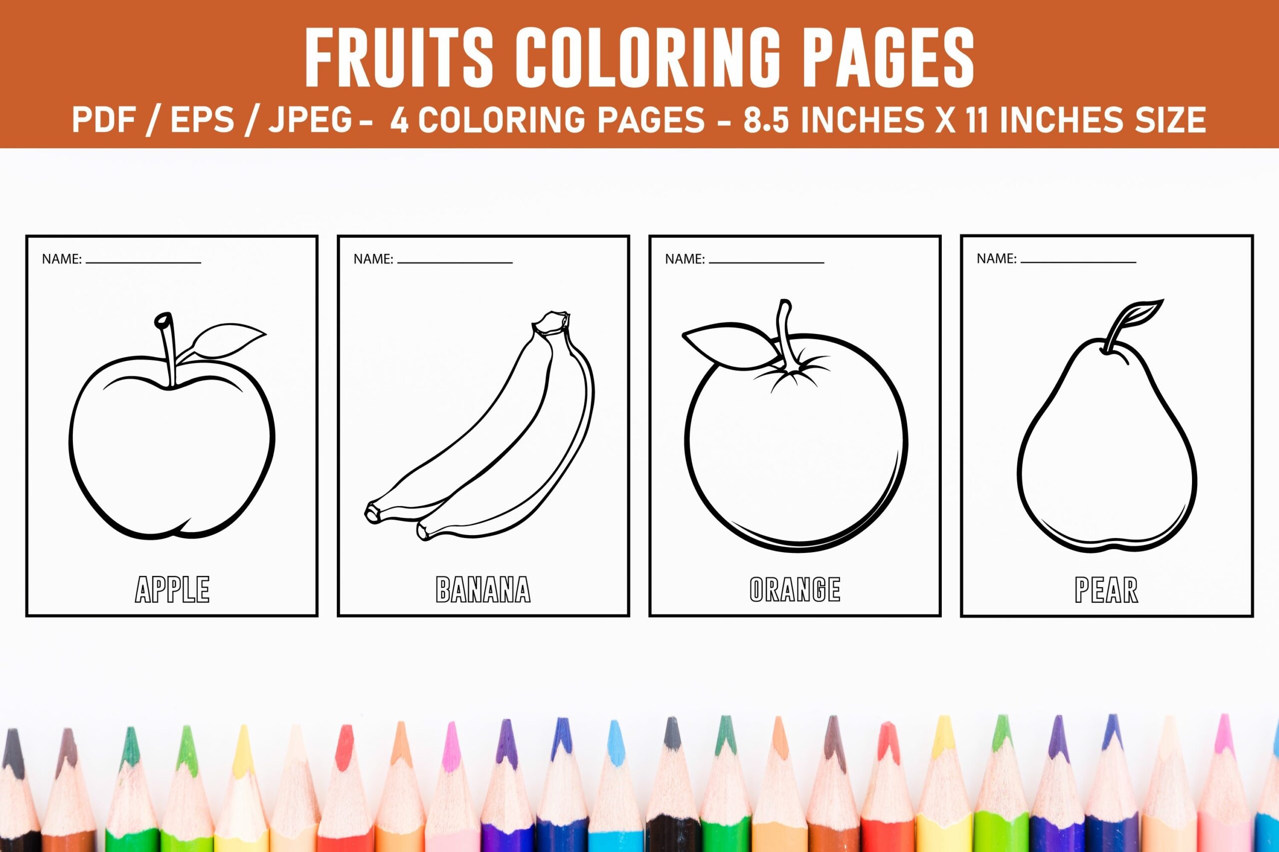 coloring pages for fruits