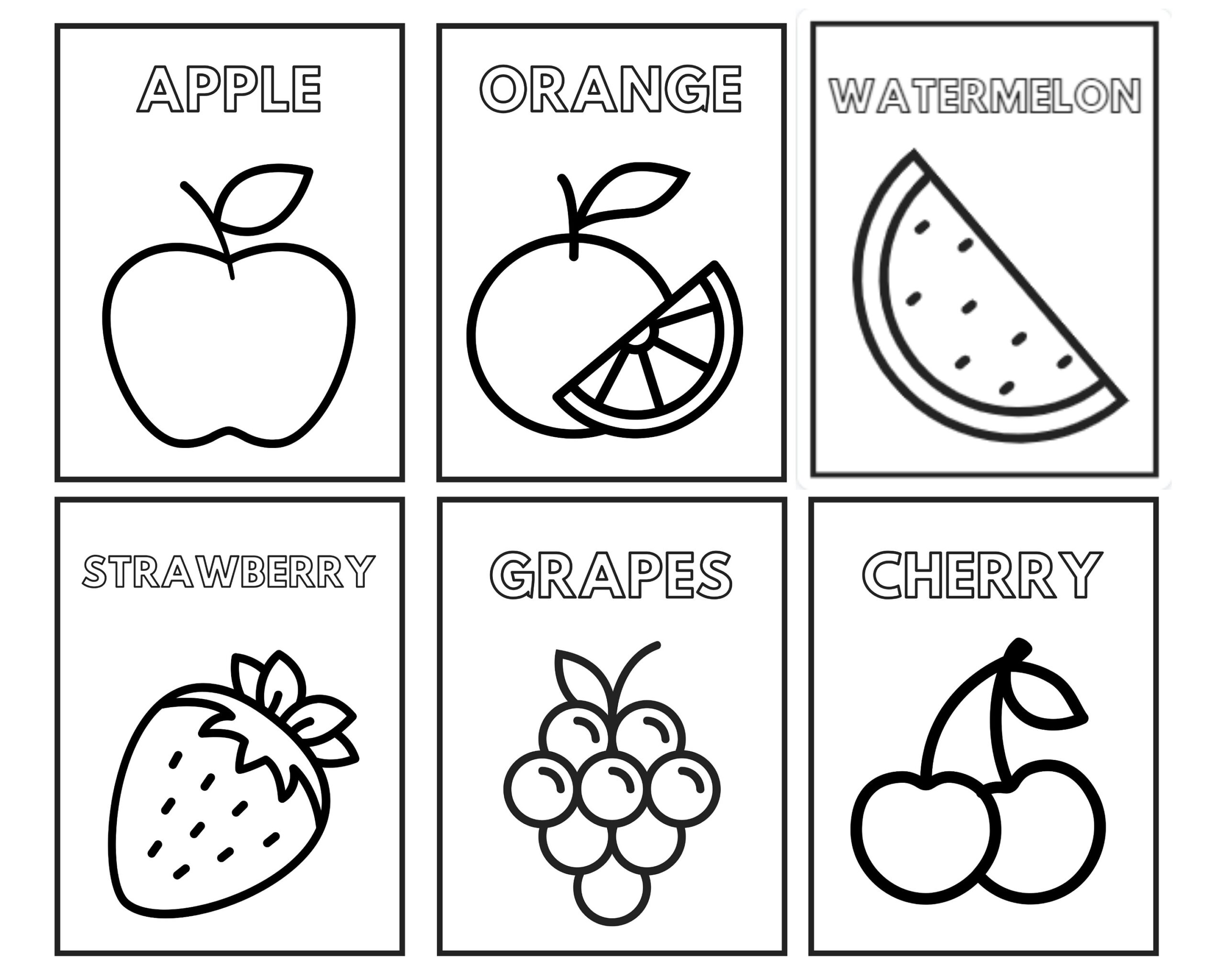 coloring page fruit