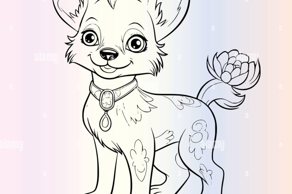 Funny Chihuahua Dog Coloring Page Drawing For Kids Stock Vector Image U0026 Art Alamy