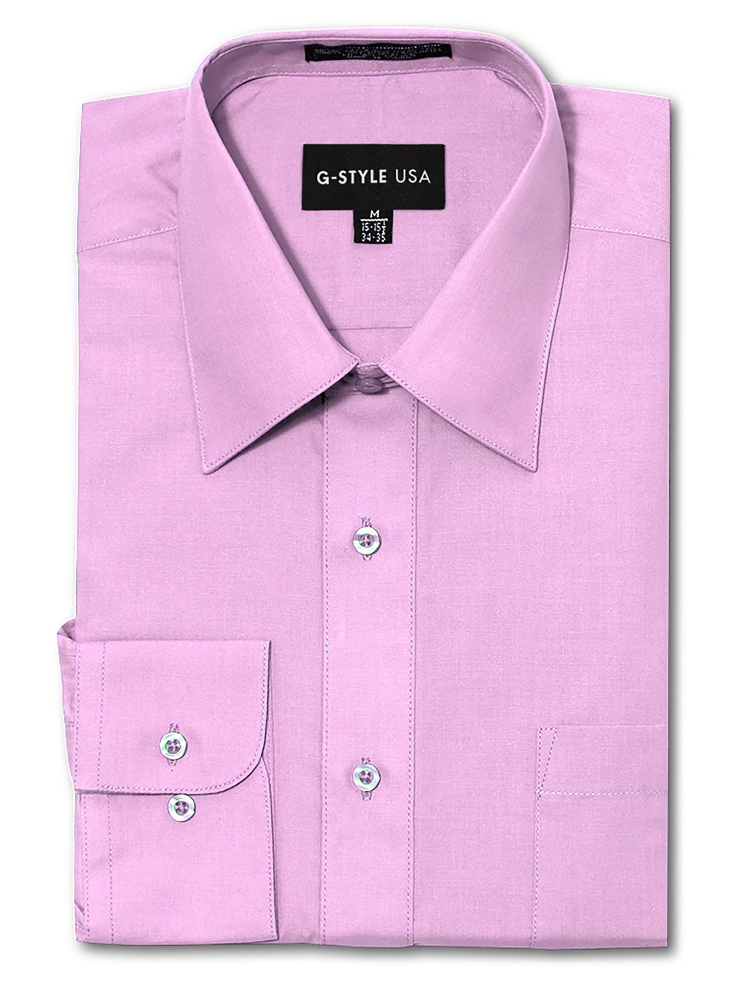 G Style USA Men s Regular Fit Long Sleeve Solid Color Dress Shirts Lilac Medium 15 15 5 30 31