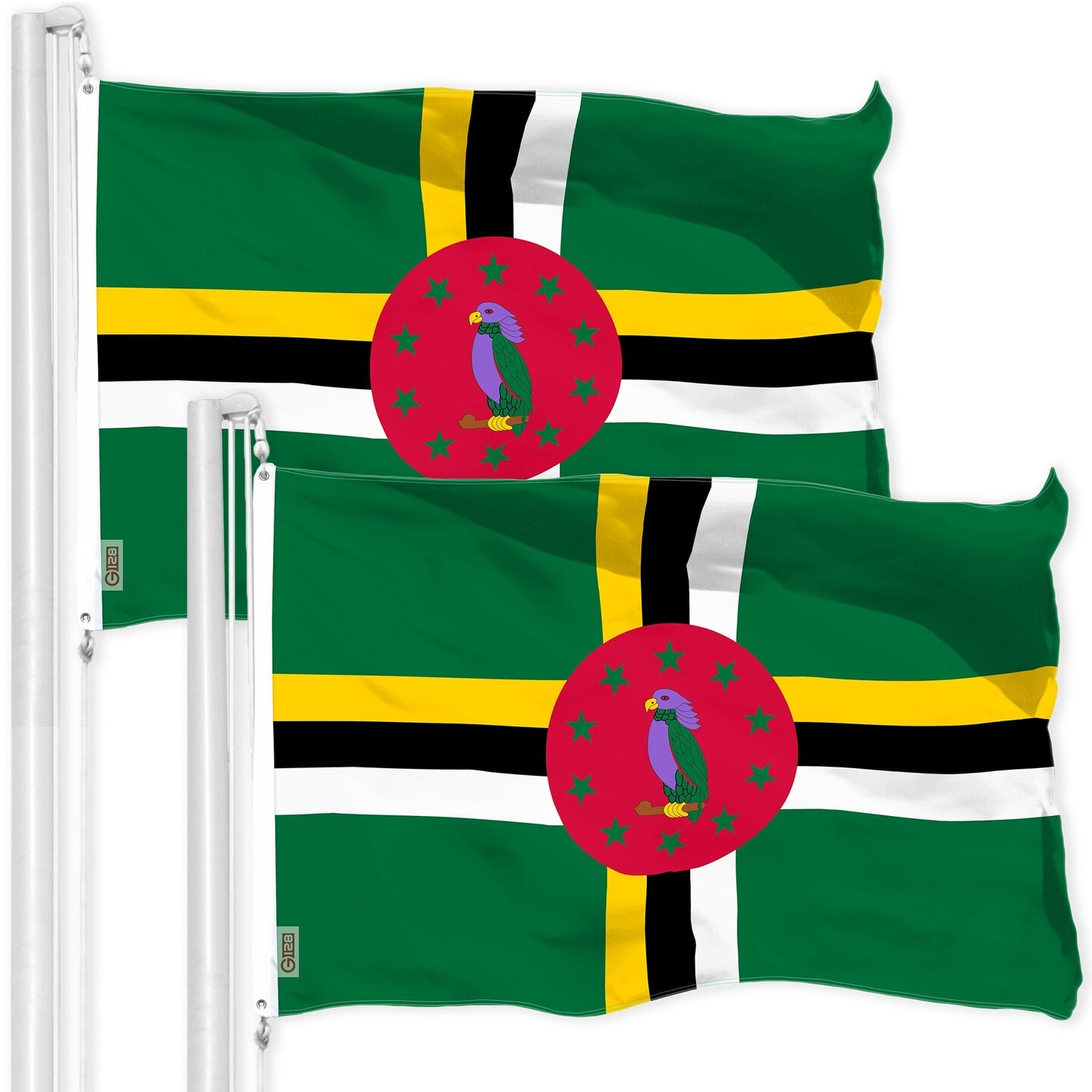 G128 2 Pack Dominica Dominican Flag 3x5 Ft LiteWeave Pro Series Printed 150D Polyester Country Flag Indoor Outdoor Vibrant Colors Brass Grommets Thicker And More Durable Than 100D 75D Poly Michaels
