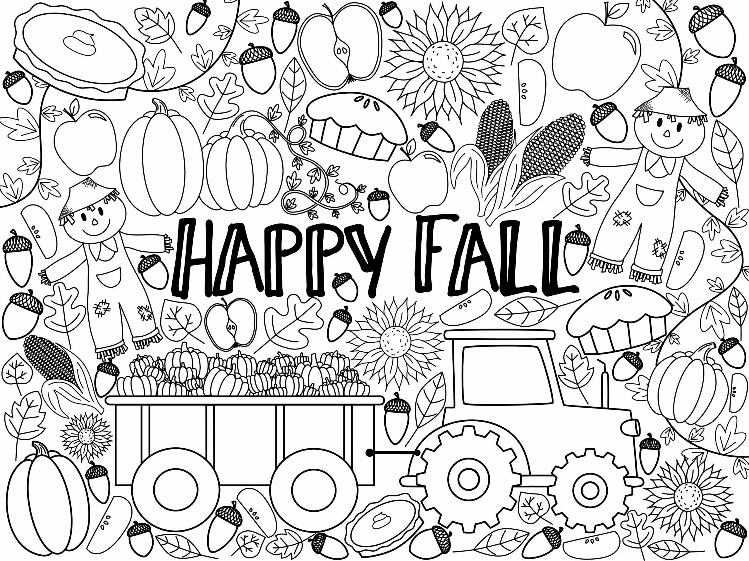 fall coloring pages free printable