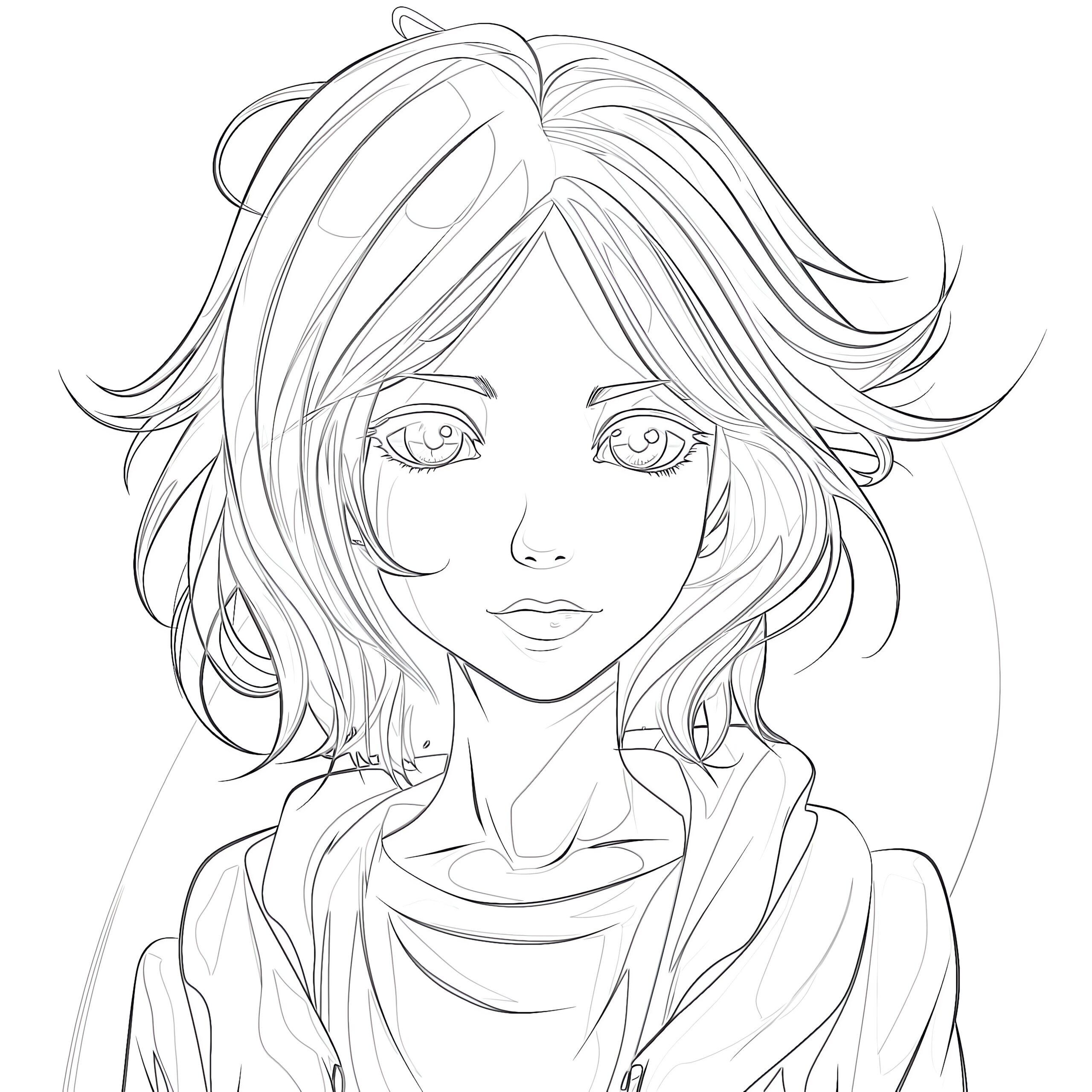 Girl Anime Coloring Page Coloring Pages Mimi Panda