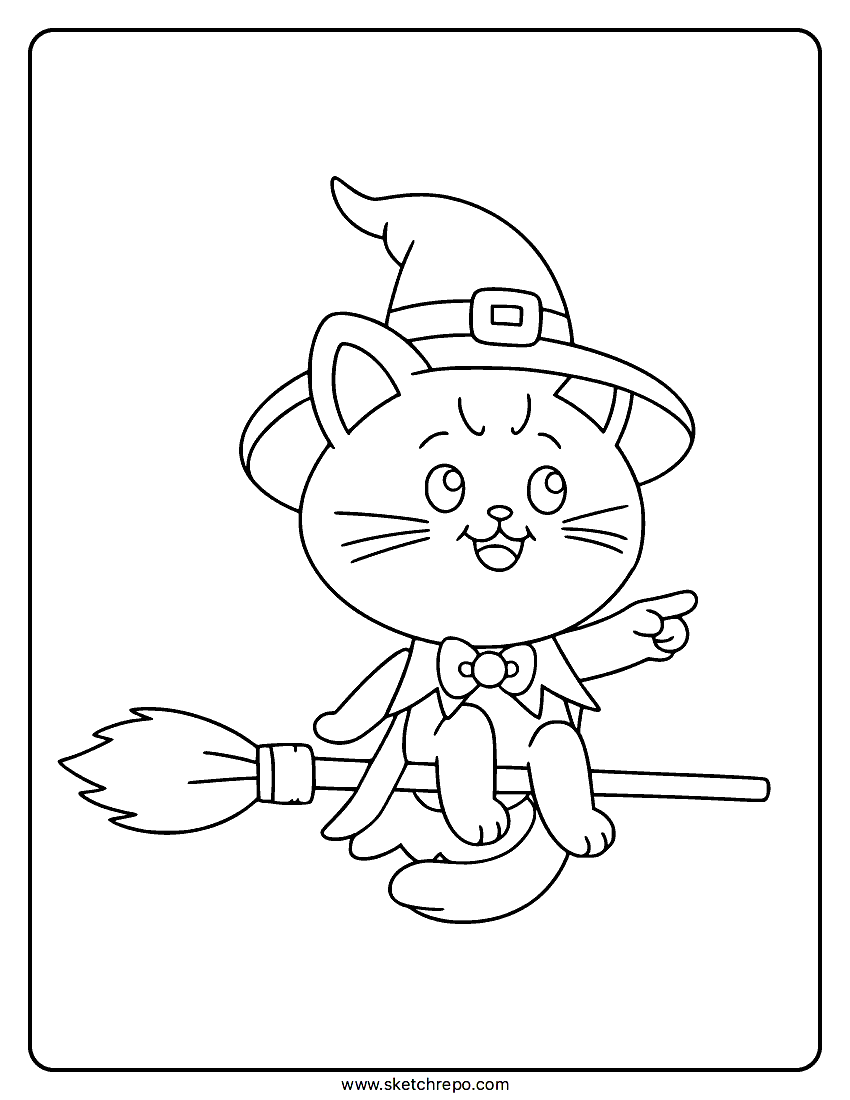 halloween cat coloring pages