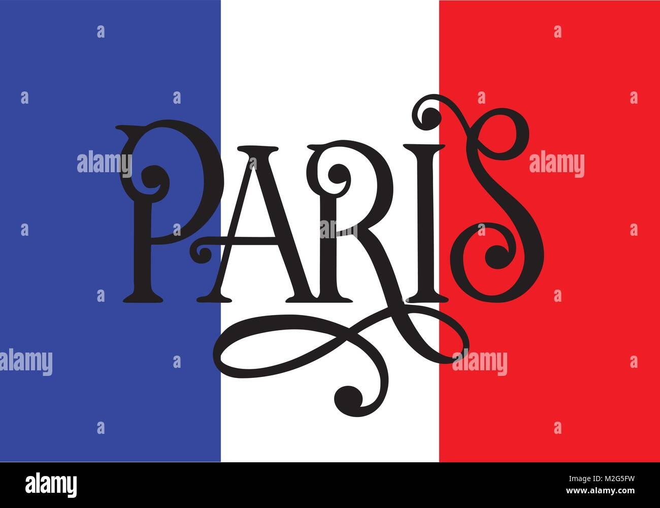 Handwritten Inscription Paris On Colors Of The National Flag Of France Hand Drawn Lettering Calligraphic Element For Your Design Vector Illustratio Stock Vector Image U0026 Art Alamy