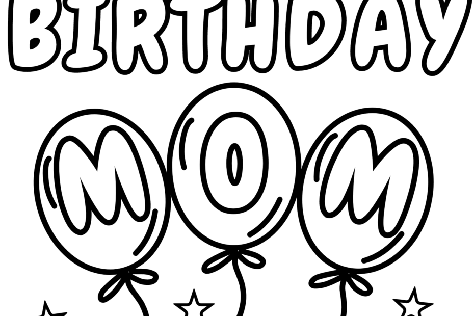 Happy Birthday Mom Coloring Page