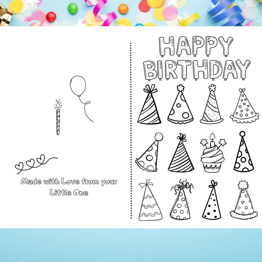 printable birthday cards for coloring