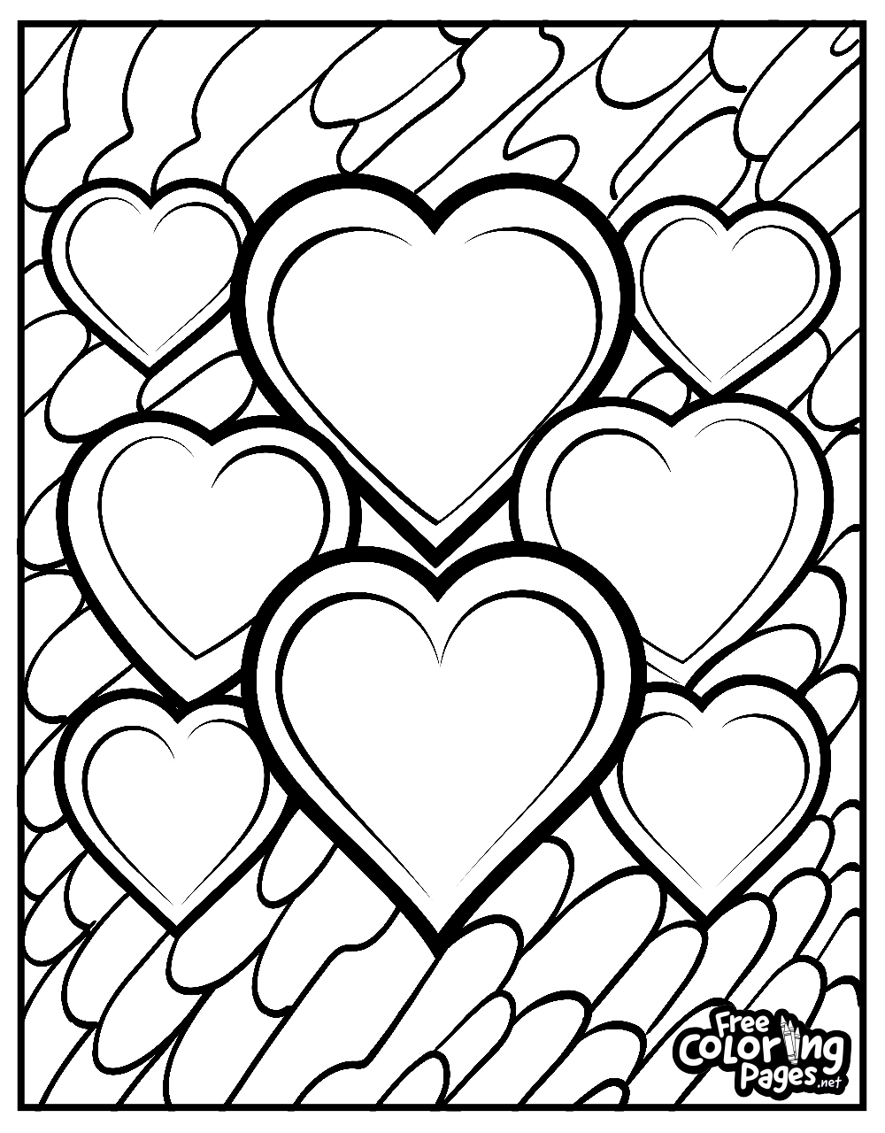 free printable heart coloring pages