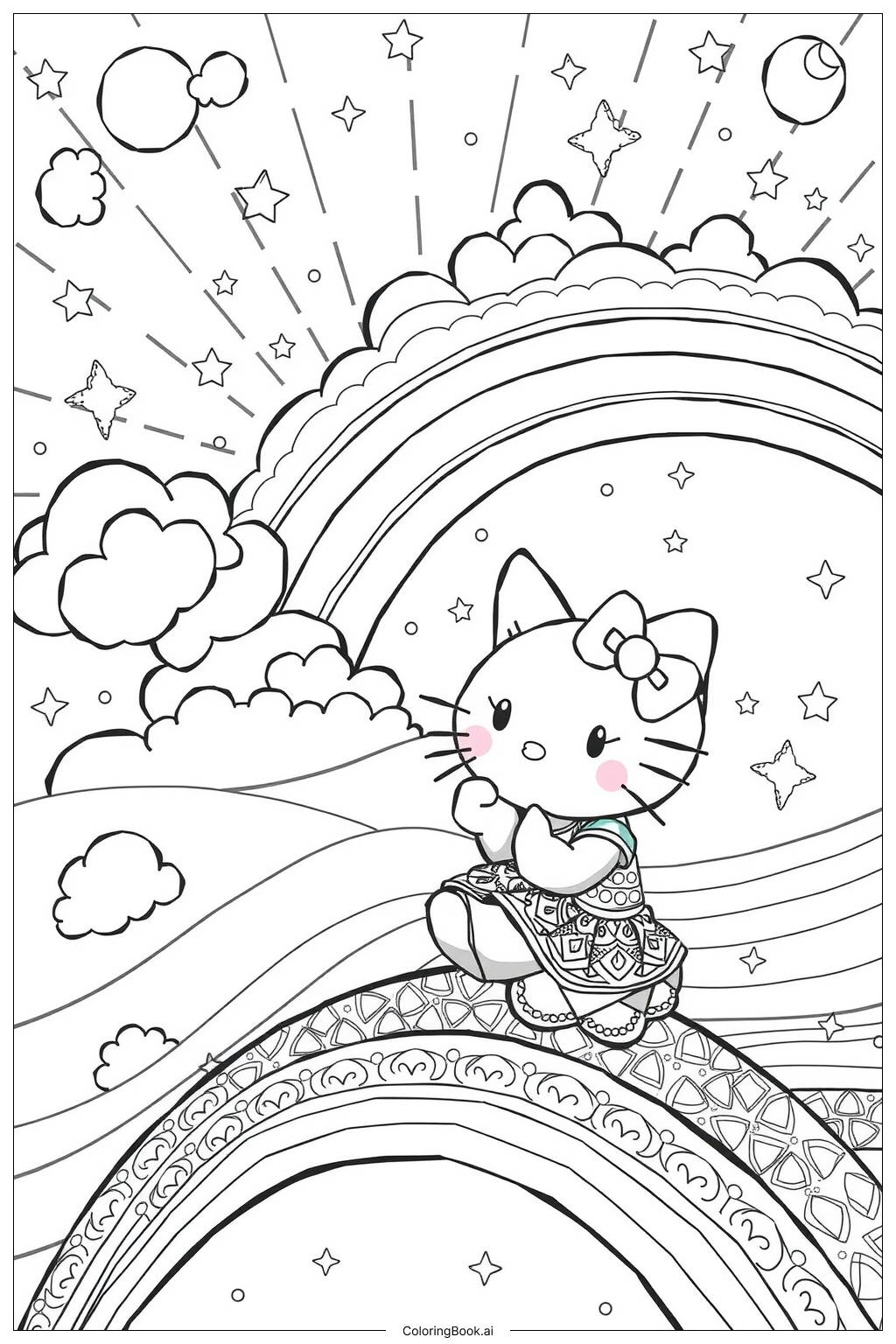hello kitty coloring pages printable free