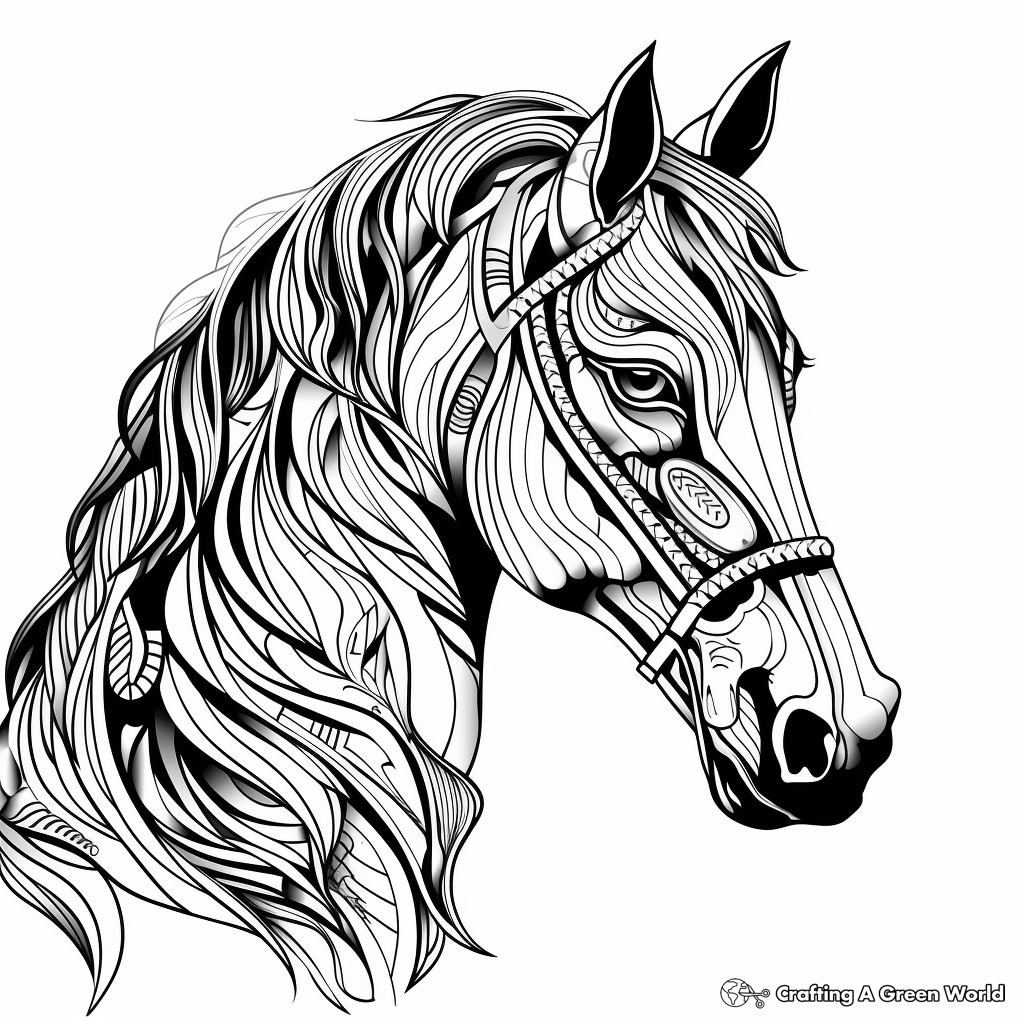 a picture of a horse face to color
