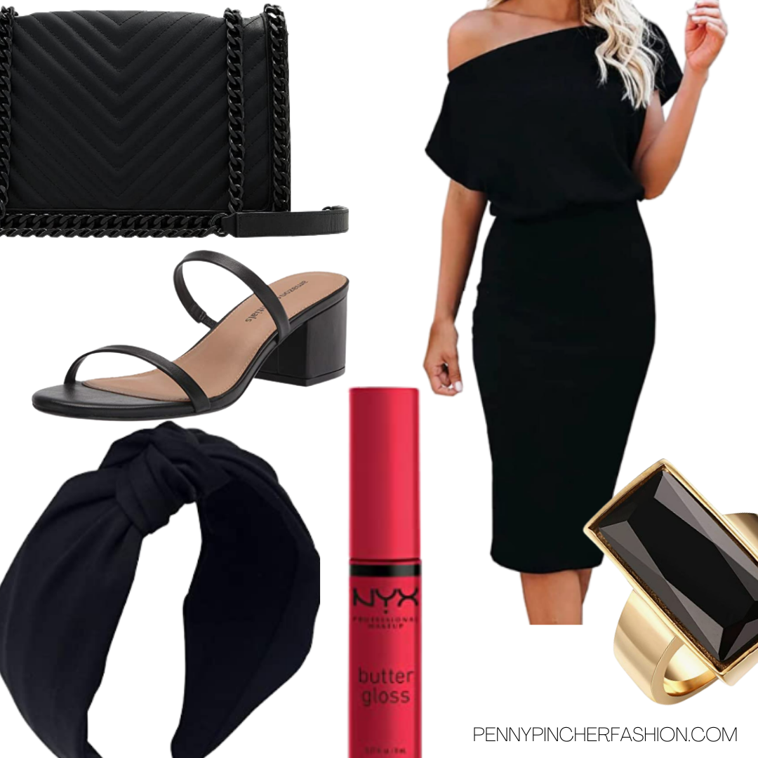 color accessories for black dress