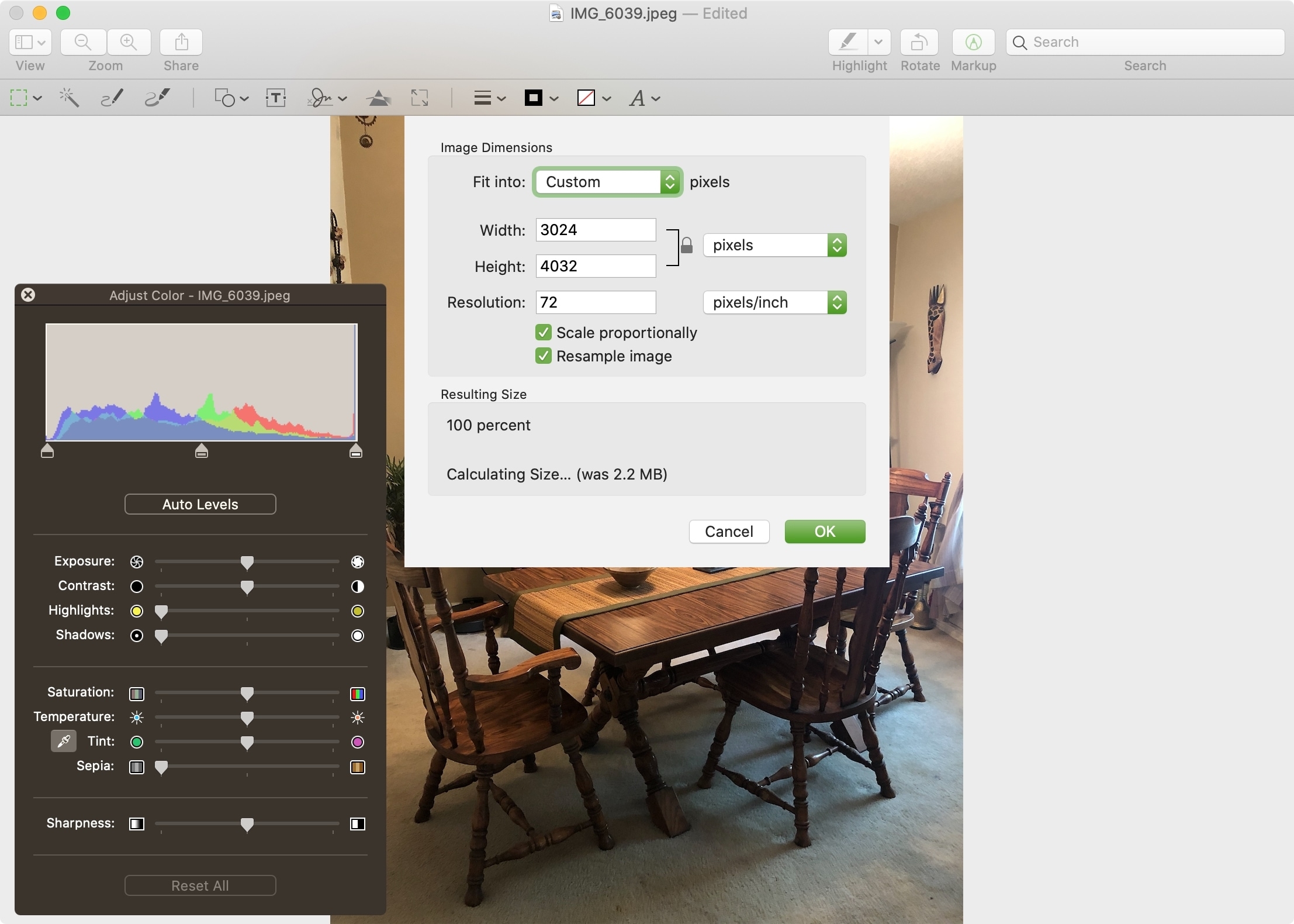 How To Change A Photo Color And Size Using Preview On Mac