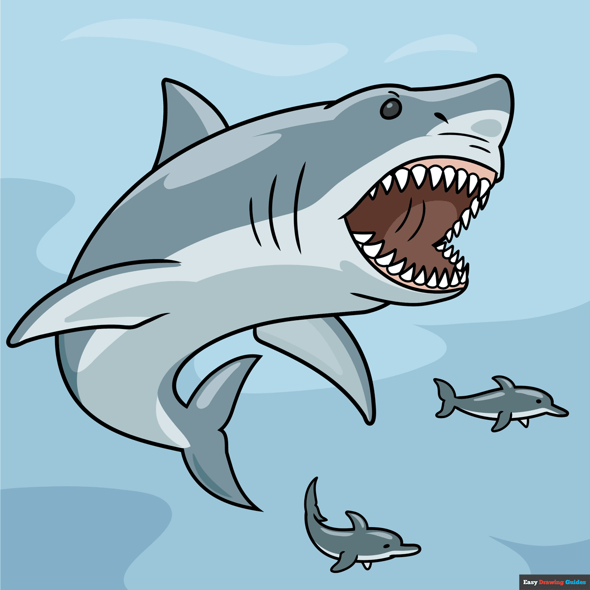 How To Draw A Megalodon Shark Really Easy Drawing Tutorial