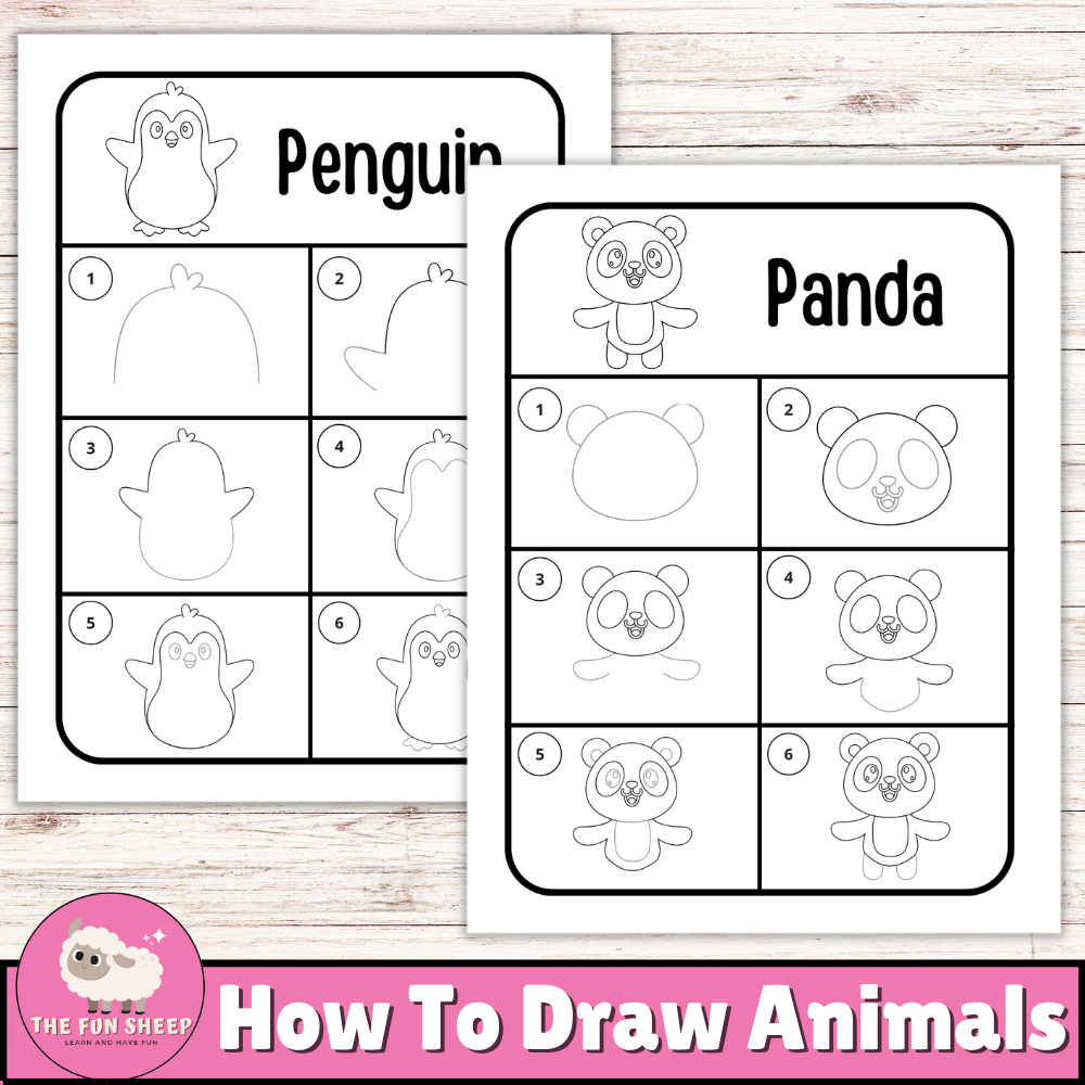 How To Draw Animals Step By Step Instructions Printable Worksheet For Kids