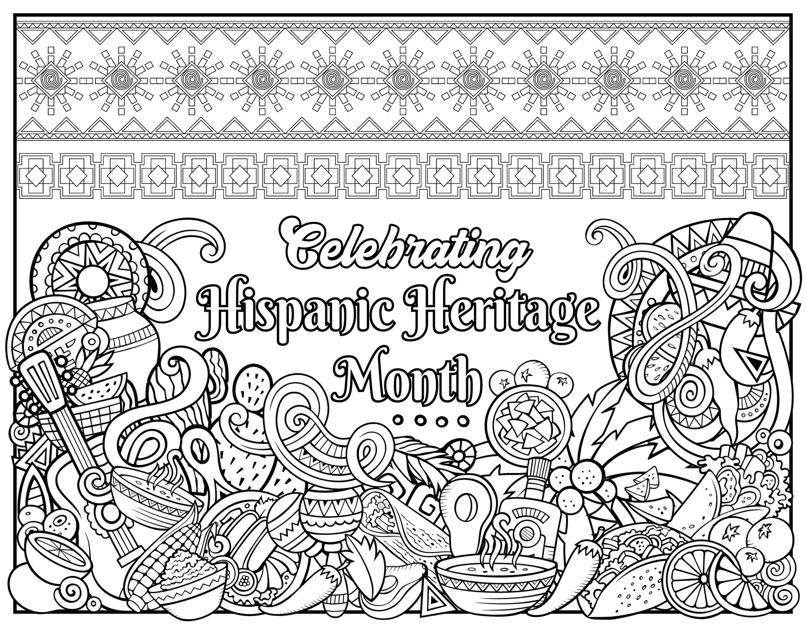 hispanic heritage month pictures to color