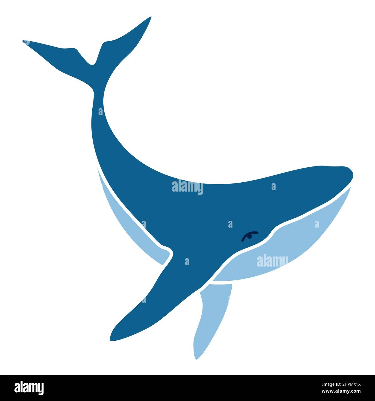 Humpback Whale Minimalist Simple Vector Logo Illustration 