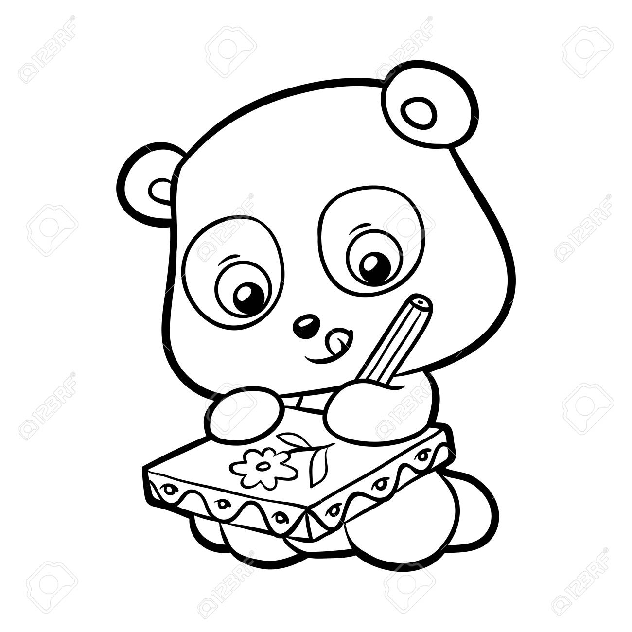 Ilustraci n De Imagen De Panda Para Colorear Libro Para Ni os 