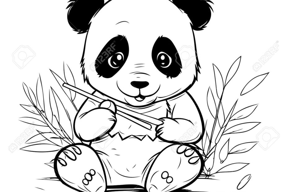 Ilustraci n De Vector De P gina Para Colorear De Oso Panda De