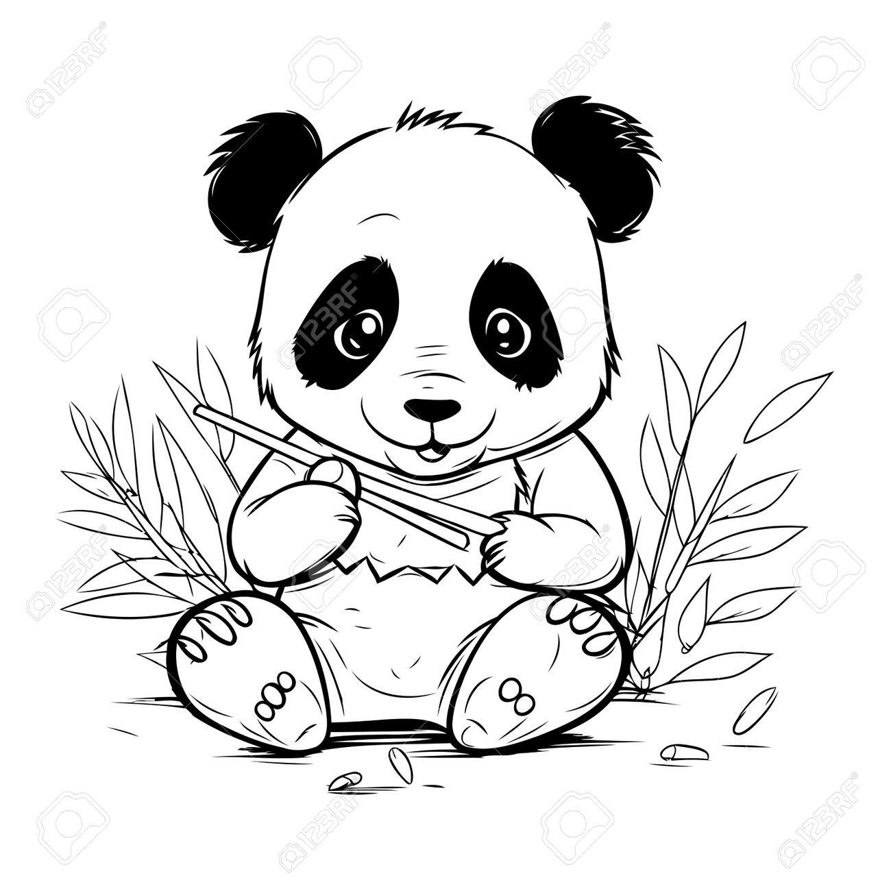 Ilustraci n De Vector De P gina Para Colorear De Oso Panda De Dibujos Animados Lindo Para Ni os Ilustraciones Svg Vectoriales Clip Art Vectorizado Libre De Derechos Image 220632346
