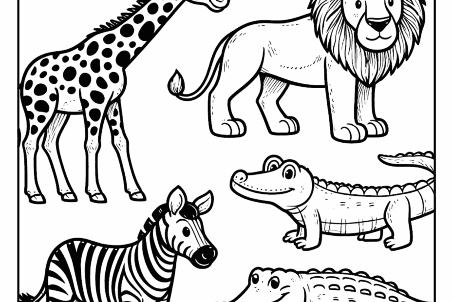 Jungle Animals Coloring Pages Free Printable Pages Cute