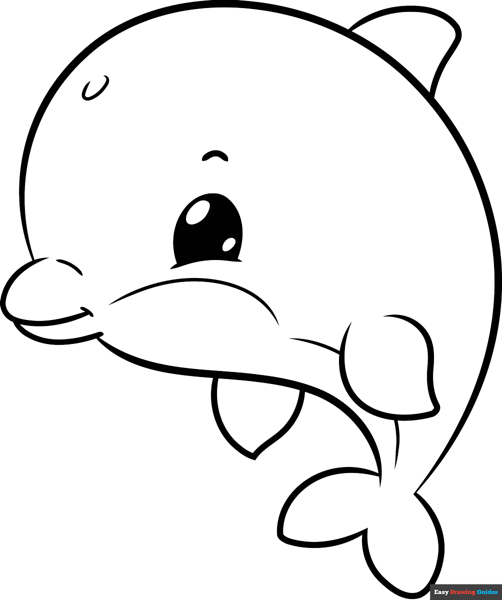 dolphin coloring page printable