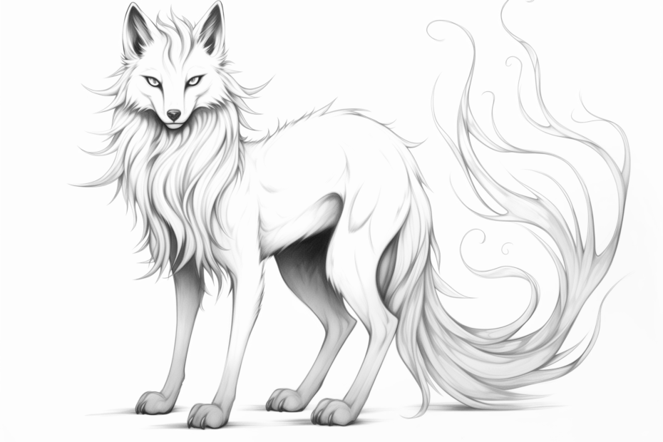 Kitsune Fox Coloring Page From Zup kids