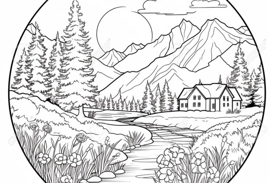 Landscape Coloring Pages Stock Photo Picture And Royalty Free Image Image 210016127