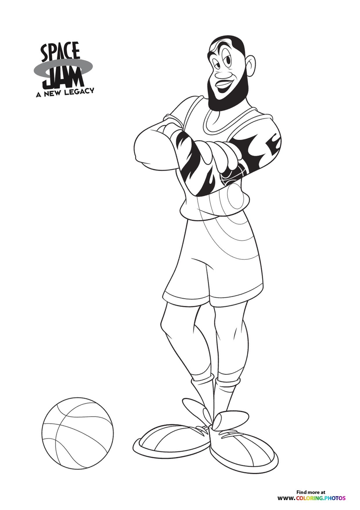LeBron James Posing Space Jam A New Legacy Coloring Pages For Kids