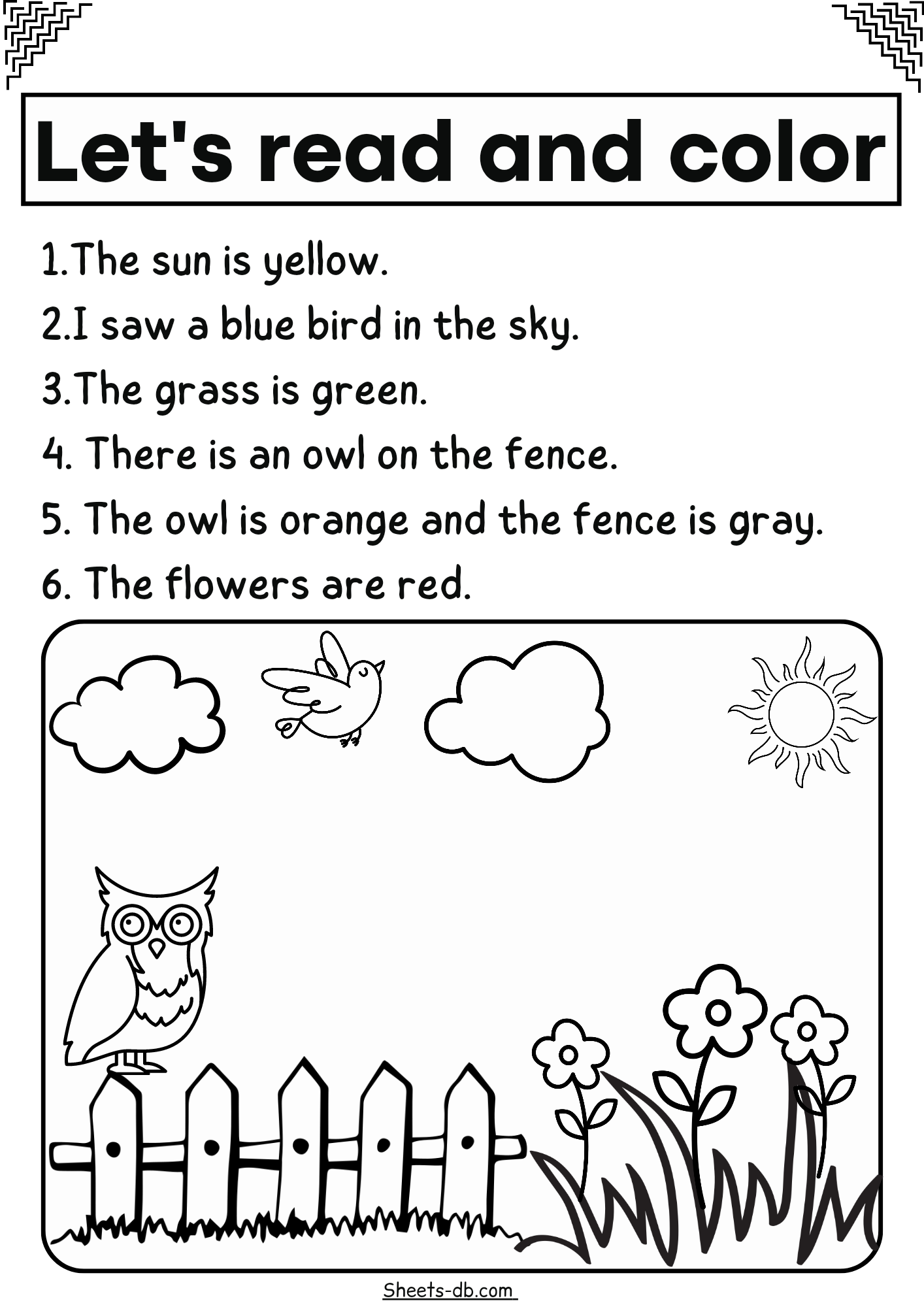 Let s Read And Color Sheets