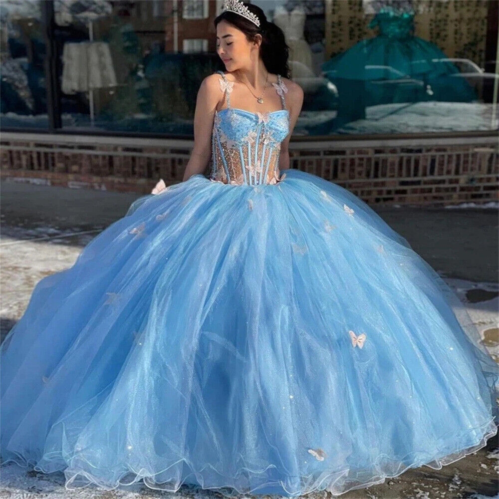 teal color quinceanera dresses