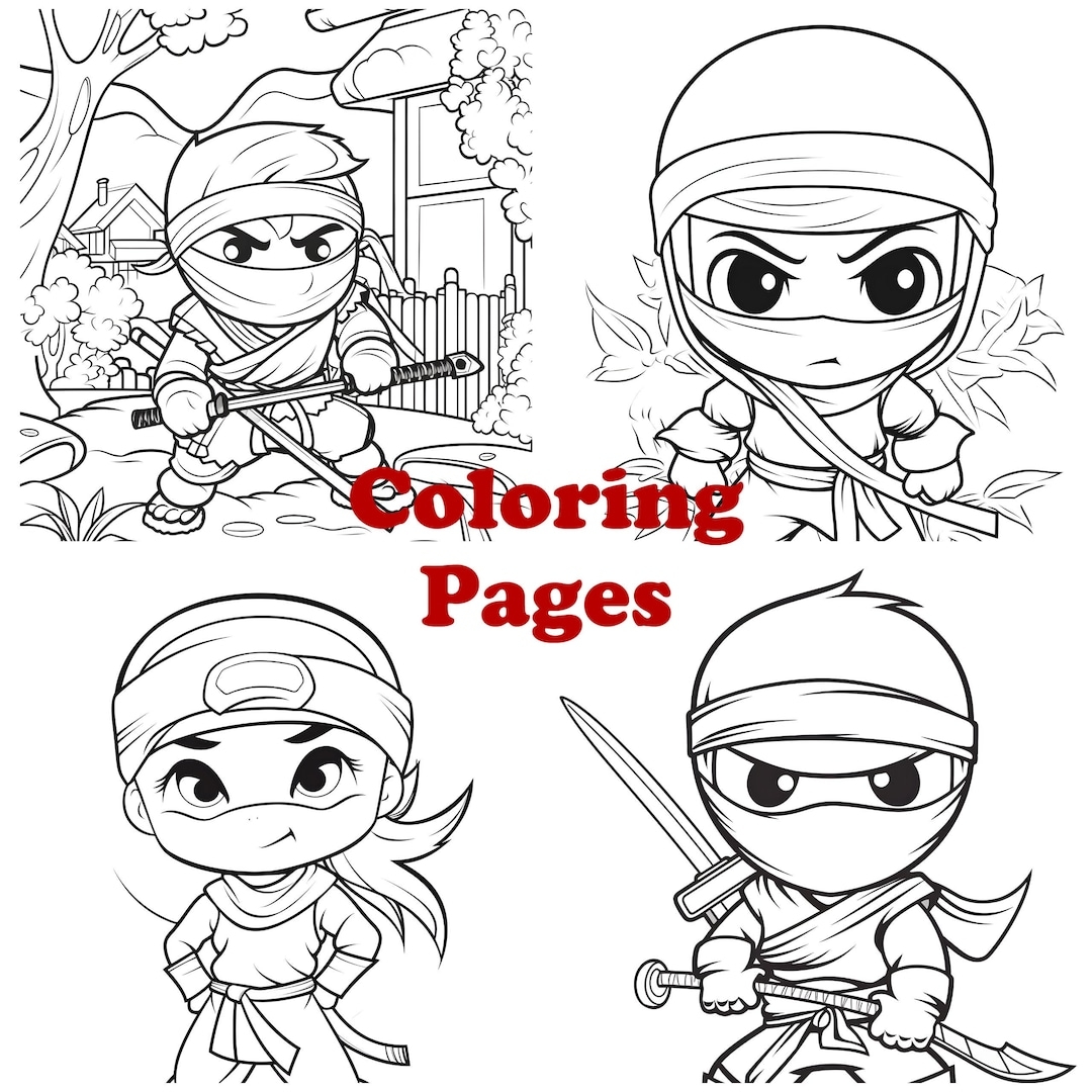 Little Ninja Coloring Pages Cute Ninja Coloring Sheets Ninja Coloring Book Etsy New Zealand