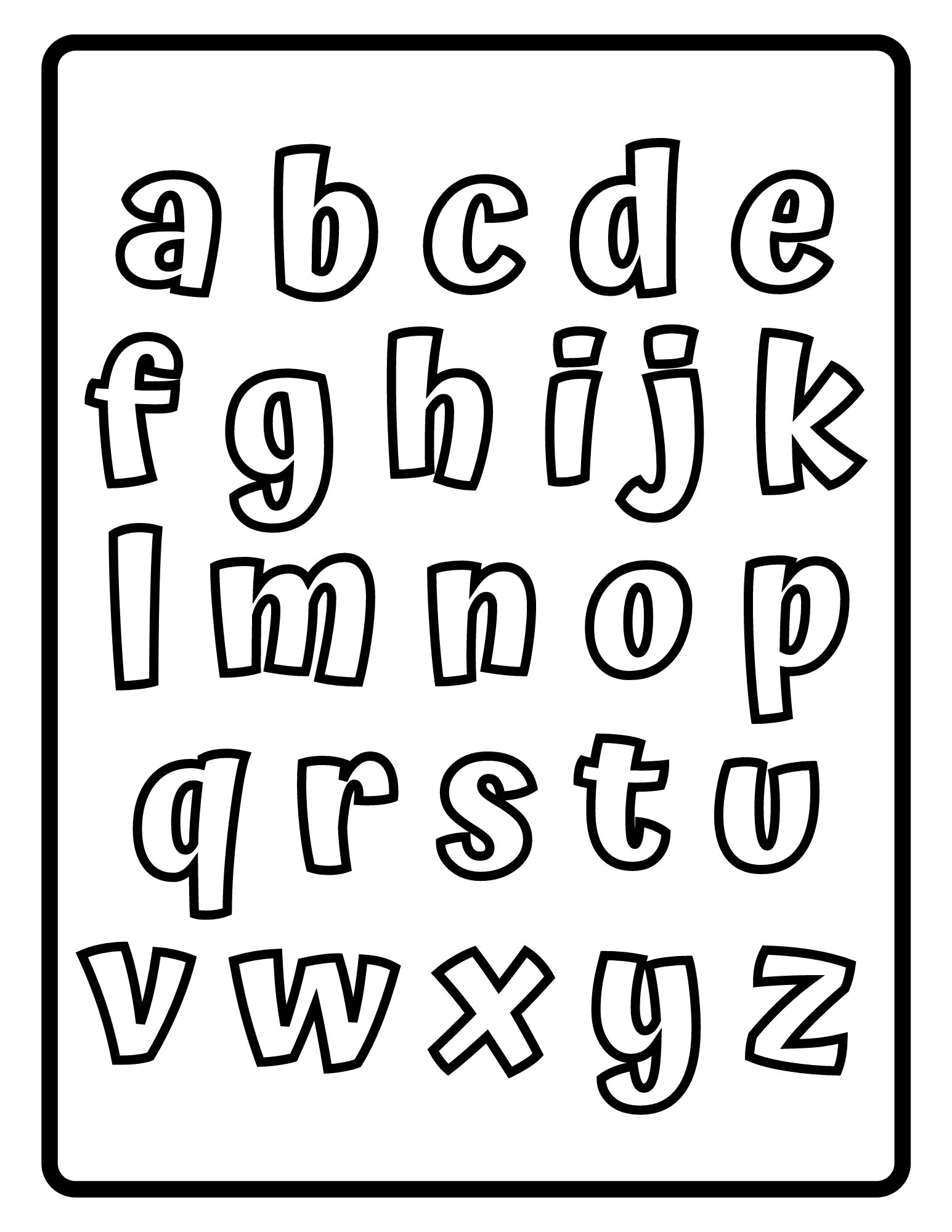 Lowercase Alphabet Letters ABC Alphabet Coloring Pages For Kids 