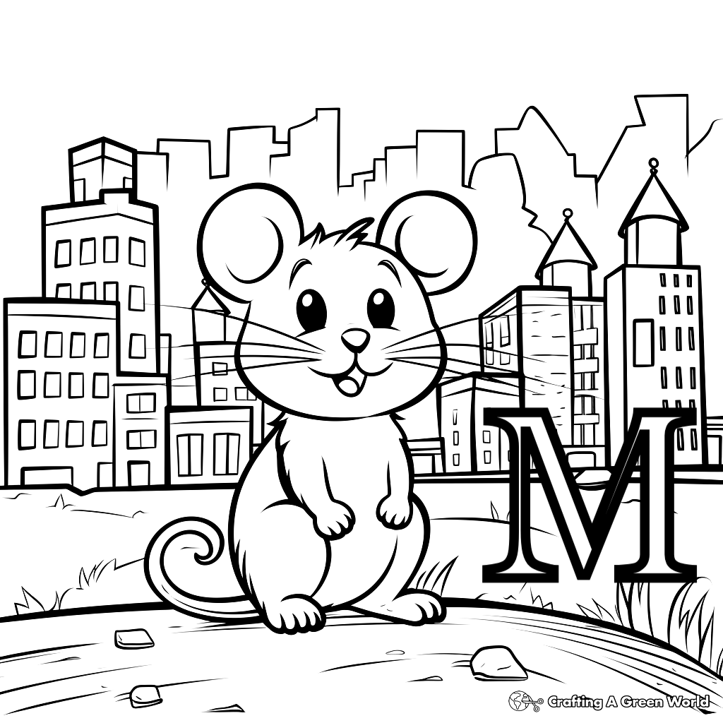 M Is For Mouse Coloring Pages Free U0026 Printable 