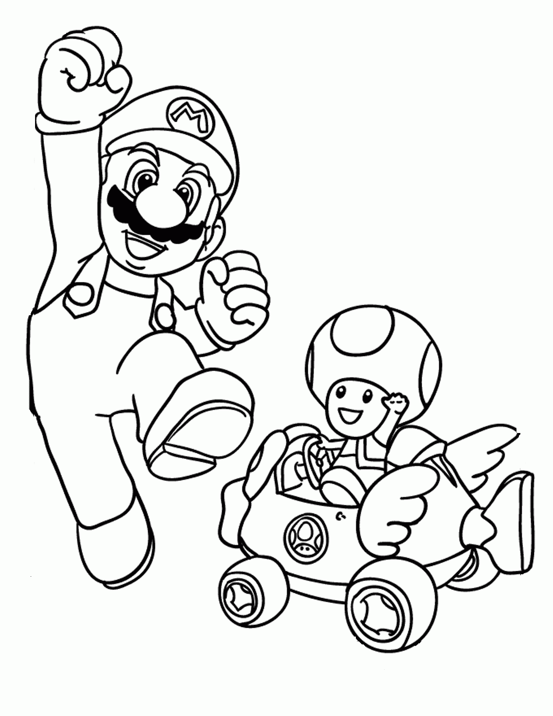 mario color pages printable