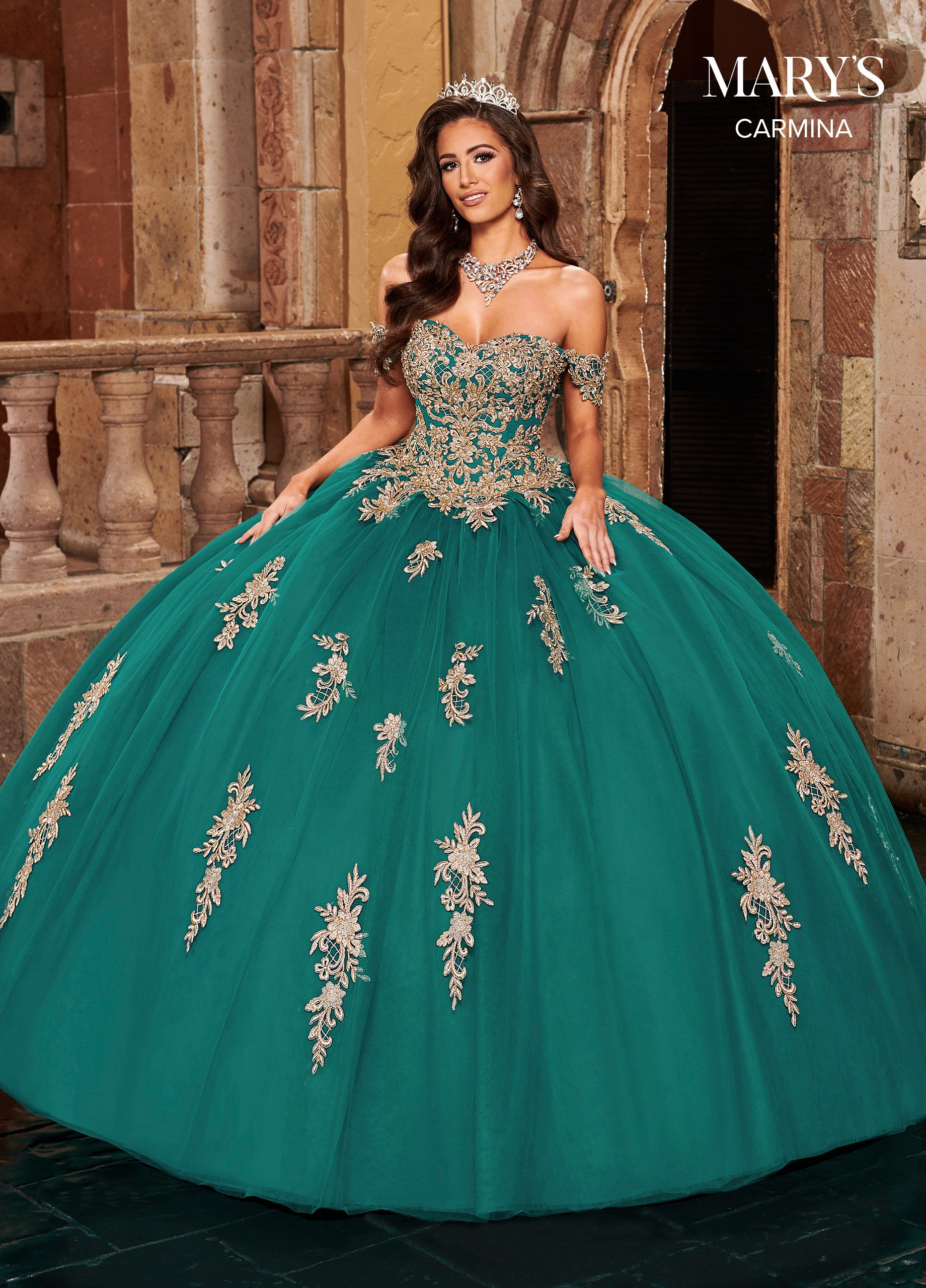 Marys Bridal MQ1080 Waterfall Back Sweetheart Neck Quinceanera Dress